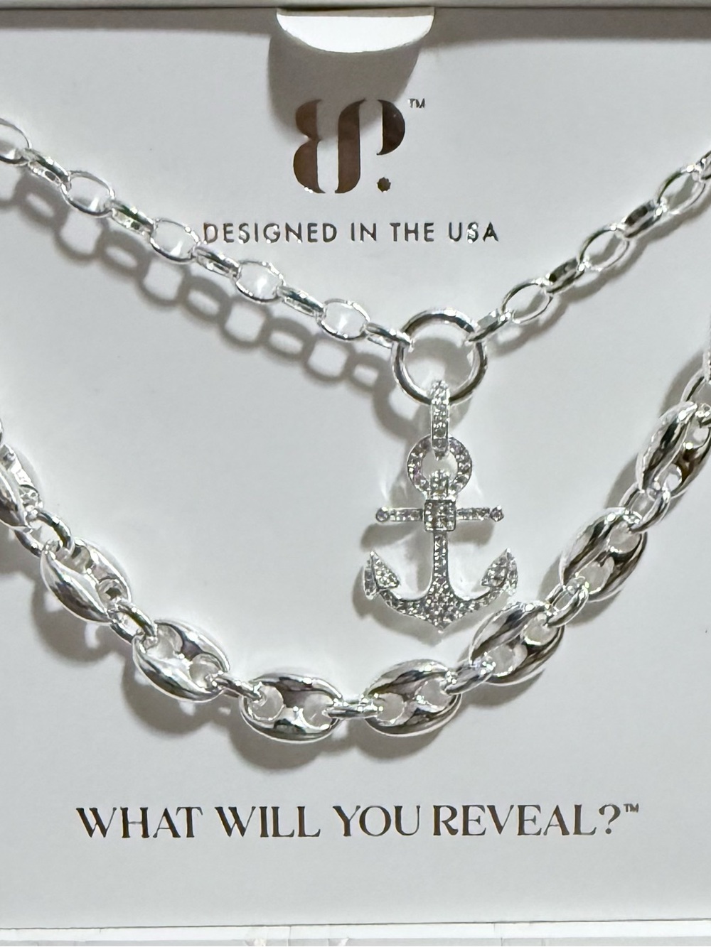Silver Anchor Pendant Necklace - Designed in the USA